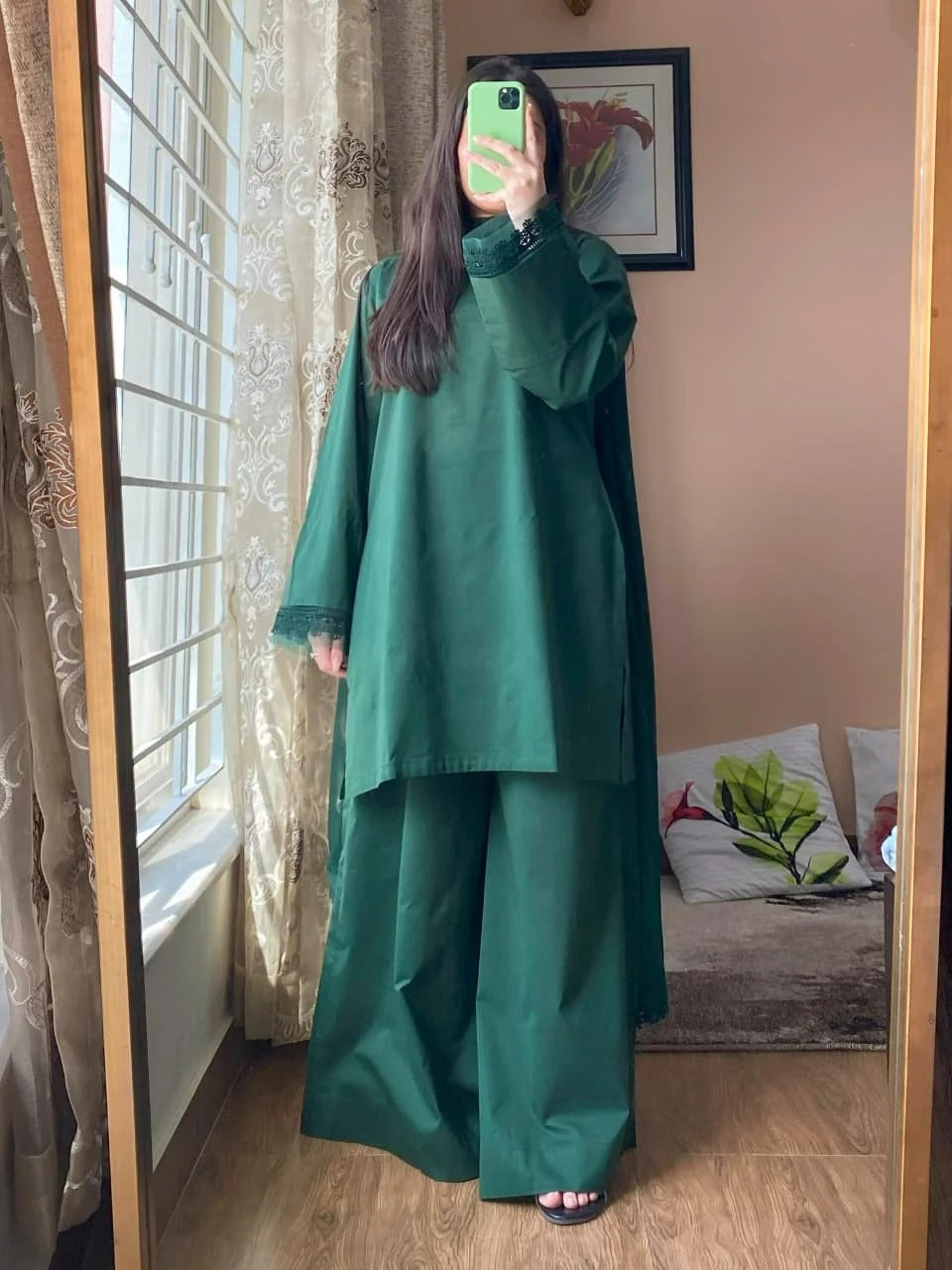 3 PIECE STITCHED WINTER CCOTTON PLAIN DRESS