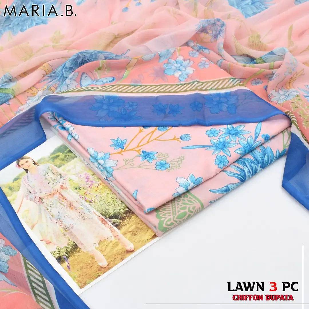 3 Pcs Women's Unstitched Digital Print Suit