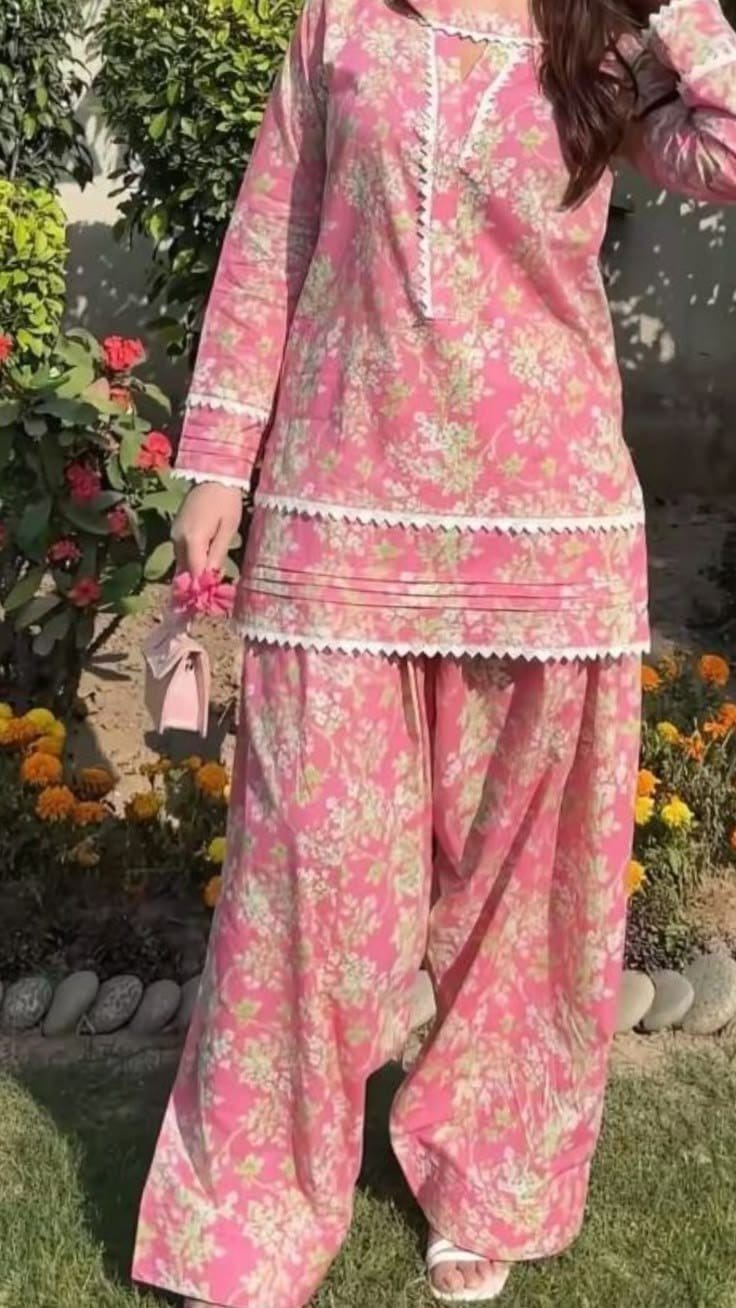 3 PIECE STITCHED Linen PRINTED DRESS