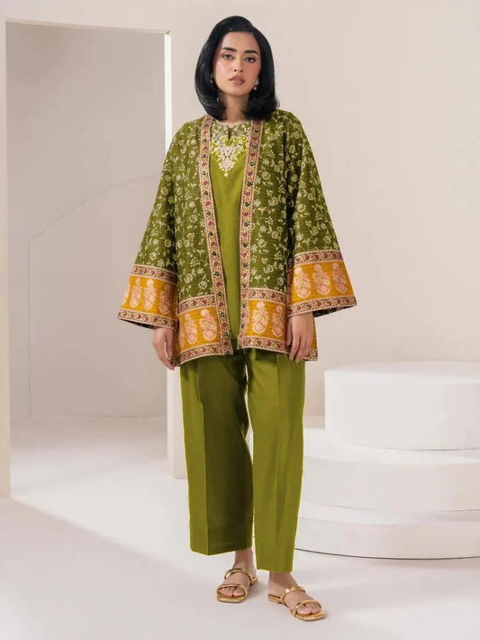 Women's 3 Pcs Embroidered Cotton Gown Suit