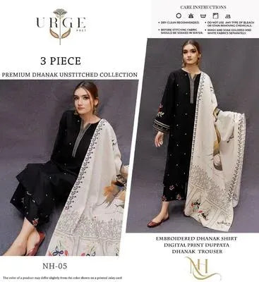Black Embroidered Lawn Shirt with Dupatta Set