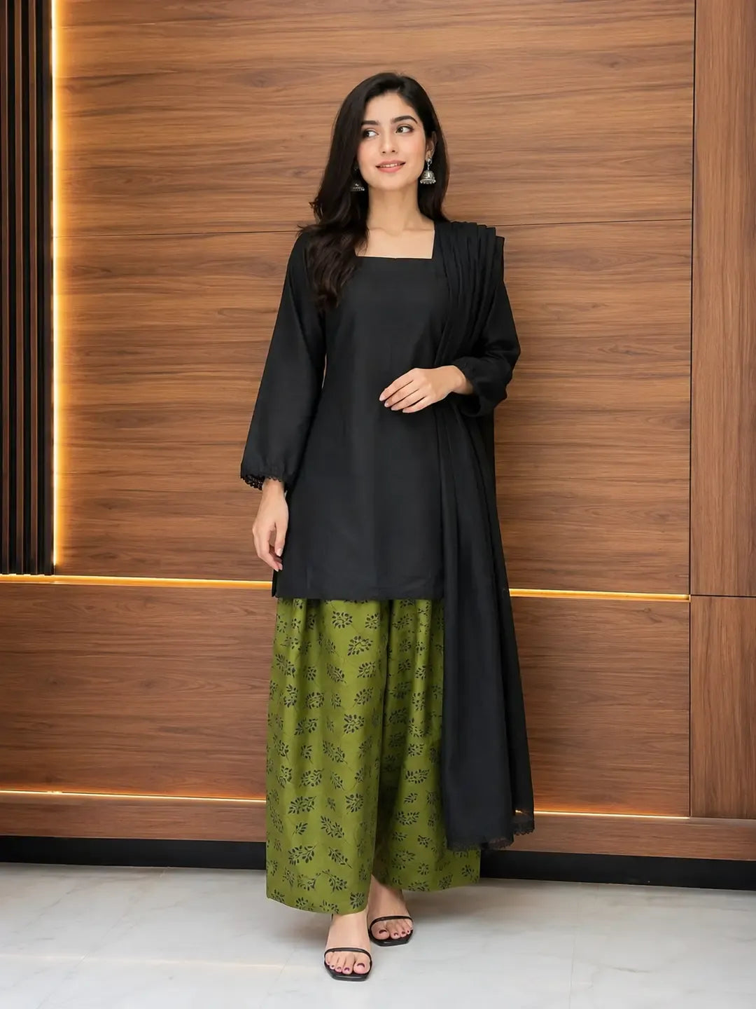 3 Pcs Women's Stitched Cotton Printed Suit