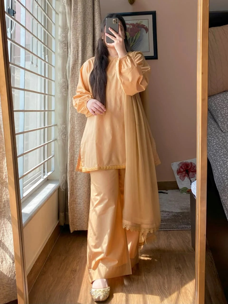 3 PIECE STITCHED WINTER CCOTTON PLAIN DRESS