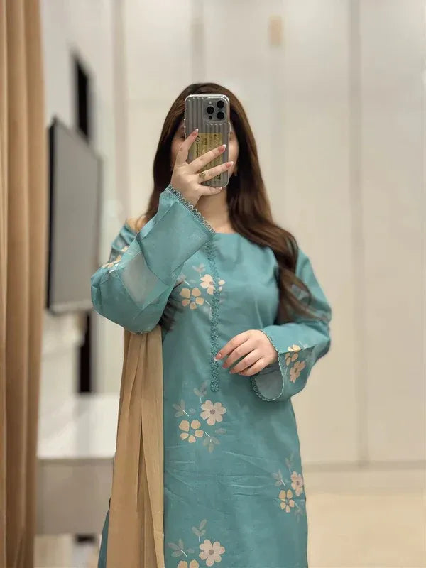 3 PIECE - UNSTITCHED LAWN PRINTED SUIT