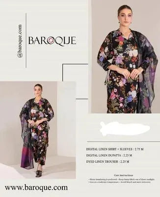 Linen 3-Piece Floral Suit for Women Pakistan