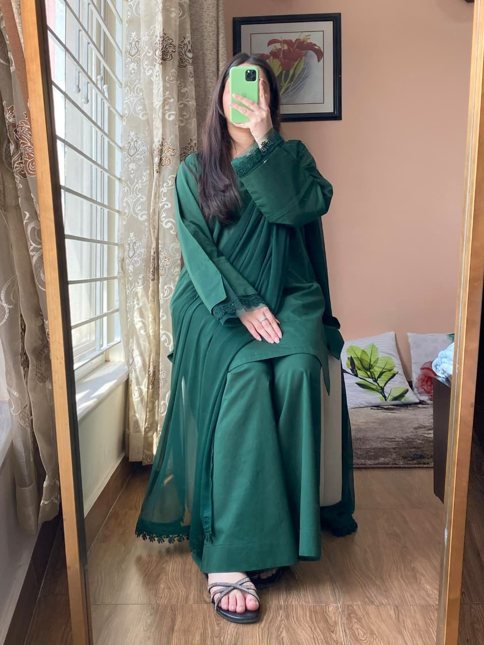 3 PIECE STITCHED WINTER CCOTTON PLAIN DRESS