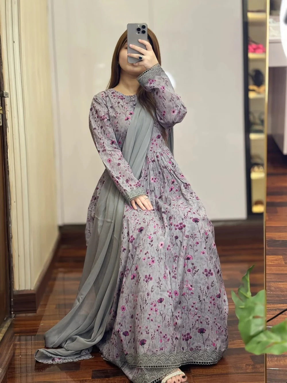 3 PIECE STITCHED LAWN PRINTED Dress